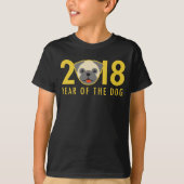 Chinees nieuwjaar 2018 Jaar van de hond Pug T-shirt (Voorkant)