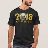 Chinees nieuwjaar 2018 Jaar van de hond Pug T-shirt (Voorkant)