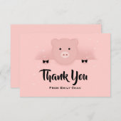 Chinees nieuwjaar 2019 Aarde in een Bow-Stropdas Bedankkaart (Voorkant / Achterkant)