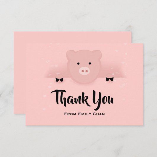 Chinees nieuwjaar 2019 Aarde in een Bow-Stropdas Bedankkaart (Voorkant / Achterkant)