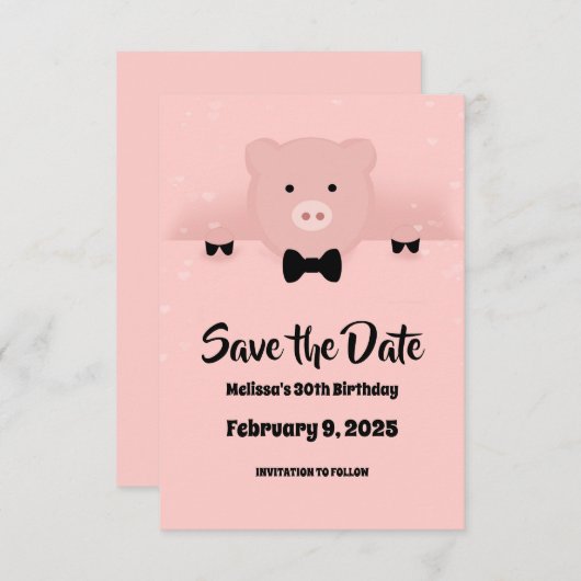 Chinees nieuwjaar 2019 Aarde in een Bow-Stropdas Kaart (Voorkant / Achterkant)