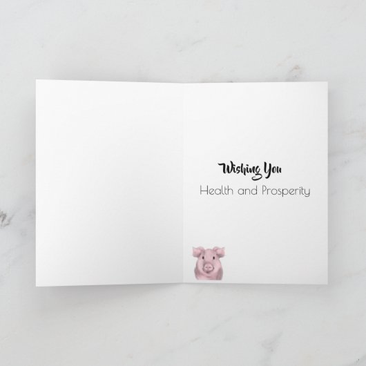 Chinees Nieuwjaar 2019 Jaar van de Varken Feestdagen Kaart (Binnen)