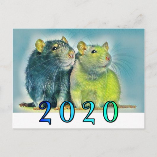 Chinees nieuwjaar 2020 briefkaart (Voorkant)