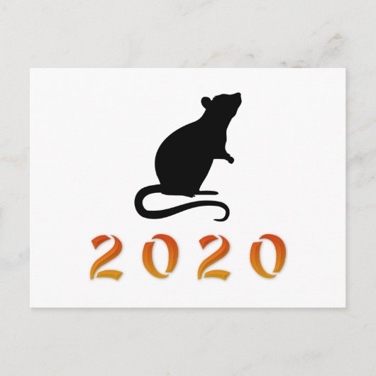 Chinees nieuwjaar 2020 briefkaart (Voorkant)
