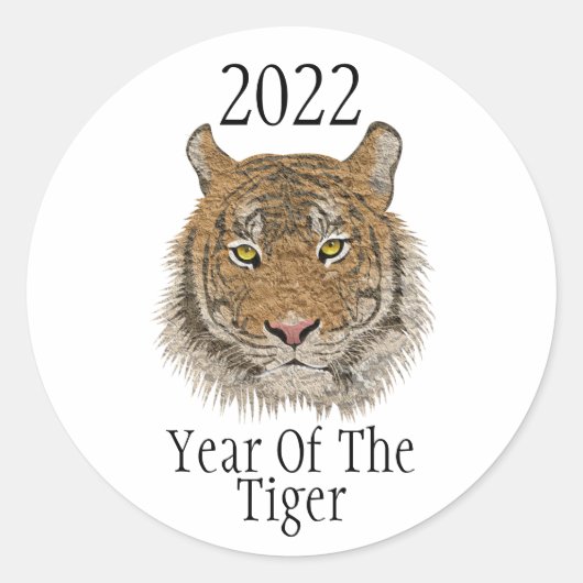 Chinees nieuwjaar 2022 | Jaar van de Tijger Ronde Sticker (Voorkant)