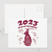 Chinees nieuwjaar 2023 - Jaar van het konijn Briefkaart (Voorkant / Achterkant)