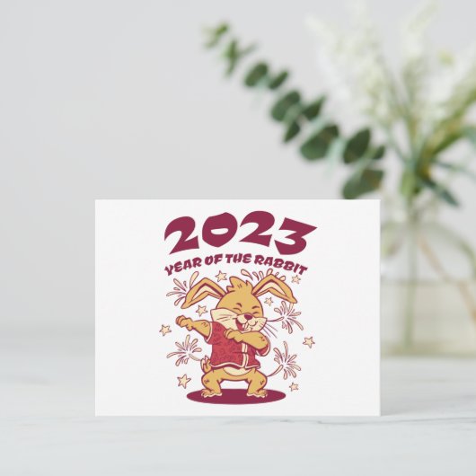 Chinees nieuwjaar 2023 - Jaar van het konijn Briefkaart (Staand voorkant)