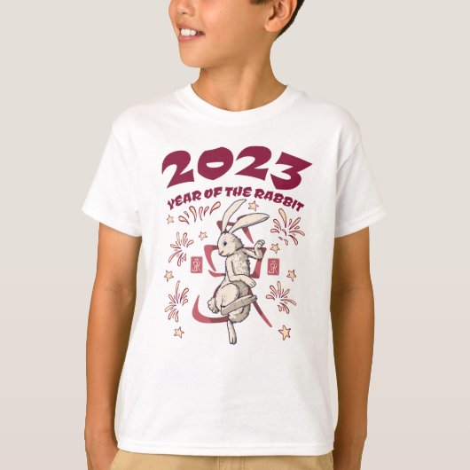 Chinees nieuwjaar 2023 - Jaar van het konijn T-shirt (Voorkant)
