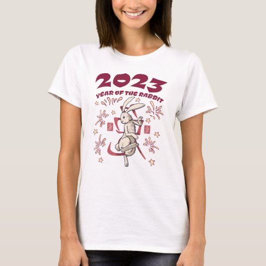 Chinees nieuwjaar 2023 - Jaar van het konijn T-shirt (Voorkant)