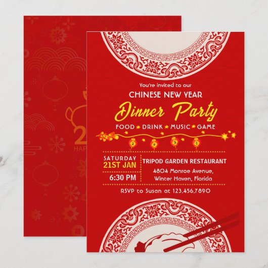 Chinees nieuwjaar 2023 kaart (Voorkant / Achterkant)