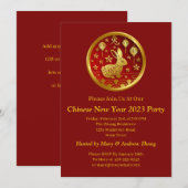 Chinees nieuwjaar 2023 konijn, naam en details toe kaart (Voorkant / Achterkant)