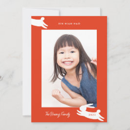 Chinees nieuwjaar 2023 Rabbit Foto Feestdagenkaart