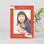 Chinees nieuwjaar 2023 Rabbit Foto Feestdagenkaart (Staand voorkant)