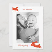 Chinees nieuwjaar 2023 Rabbit Foto Feestdagenkaart (Voorkant)