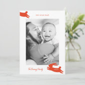 Chinees nieuwjaar 2023 Rabbit Foto Feestdagenkaart (Staand voorkant)