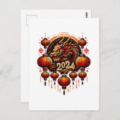 Chinees Nieuwjaar 2024 Briefkaart (Voorkant / Achterkant)