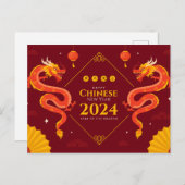 Chinees Nieuwjaar 2024 Briefkaart (Voorkant / Achterkant)