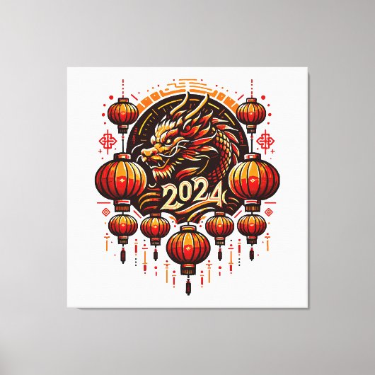 chinees nieuwjaar 2024 canvas afdruk (Voorkant)