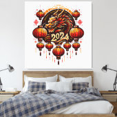 chinees nieuwjaar 2024 canvas afdruk (Insitu (Slaapkamer))