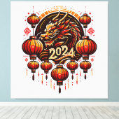 chinees nieuwjaar 2024 canvas afdruk (Insitu (Houten vloer))