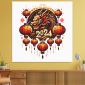chinees nieuwjaar 2024 canvas afdruk (Insitu (Woonkamer))