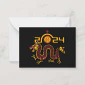 Chinees Nieuwjaar 2024 Draak, Jaar van de Draak Notitiekaartje (Voorkant)