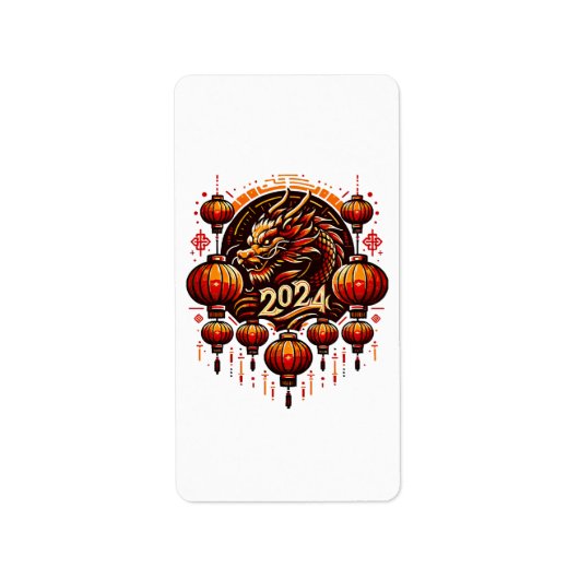  Chinees nieuwjaar 2024 Etiket (Voorkant)
