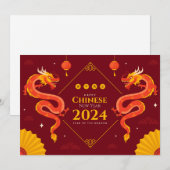 Chinees Nieuwjaar 2024 Feestdagenkaart (Voorkant / Achterkant)