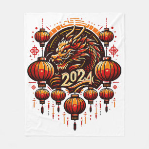 chinees nieuwjaar 2024 fleece deken