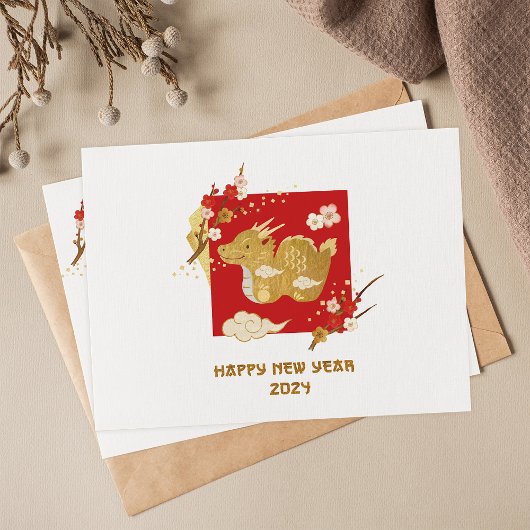 Chinees Nieuwjaar 2024 Jaar van de Draak Briefkaart