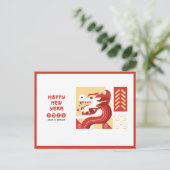Chinees Nieuwjaar 2024 Jaar van de Draak Briefkaart (Staand voorkant)