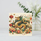Chinees Nieuwjaar 2024 Jaar van de Draak Feestdagenkaart (Staand voorkant)