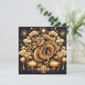 Chinees Nieuwjaar 2024 Jaar van de Draak Feestdagenkaart (Staand voorkant)