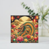 Chinees Nieuwjaar 2024 Jaar van de Draak Feestdagenkaart (Staand voorkant)