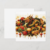 Chinees Nieuwjaar 2024 Jaar van de Draak Feestdagenkaart (Voorkant / Achterkant)