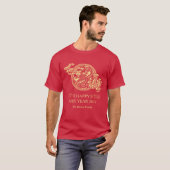 Chinees Nieuwjaar 2024, Jaar van de Dragon Red Hol T-shirt (Voorkant volledig)