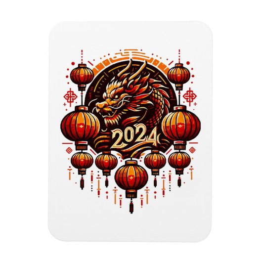chinees nieuwjaar 2024 magneet (Verticaal)
