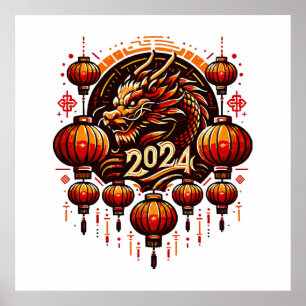  Chinees nieuwjaar 2024 Poster