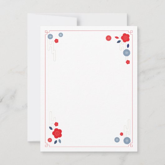 Chinees Nieuwjaar 2024 Rode Origami Draak  Notitiekaartje (Achterkant)