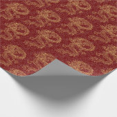 Chinees Nieuwjaar 2024 rood en goud Cadeaupapier (Hoek)