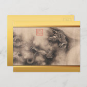 Chinees Nieuwjaar 2024 Schilderen van de Draak P Briefkaart (Voorkant / Achterkant)