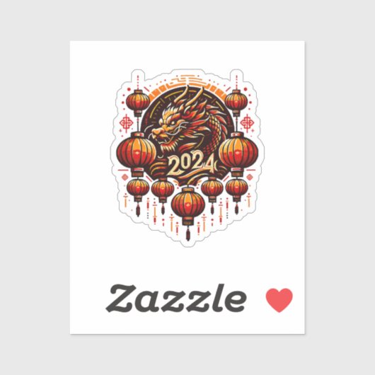 chinees nieuwjaar 2024 sticker (Vel)