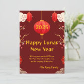 Chinees Nieuwjaar 2025 Feestdagenkaart (Staand voorkant)