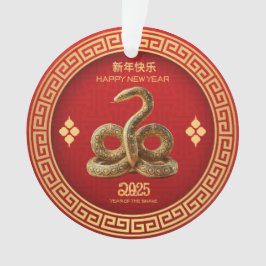 Chinees Nieuwjaar 2025 Golden Snake Acrylic Ornament