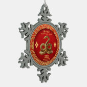 Chinees Nieuwjaar 2025 Golden Snake Acrylic Tin Sneeuwvlok Ornament (Links)