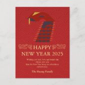 Chinees Nieuwjaar 2025, het jaar van de slang Feestdagenkaart (Voorkant)