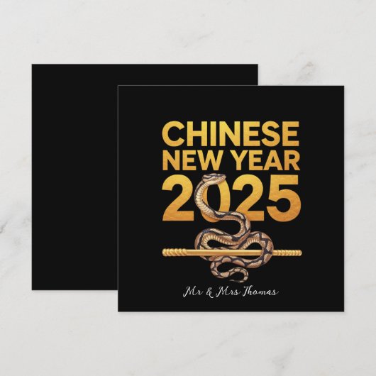 Chinees Nieuwjaar 2025: het jaar van de slang Kaart (Voorkant / Achterkant)