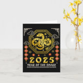 Chinees Nieuwjaar 2025 Houtslang Lucky Zodiac Fami Kaart (Gele Bloem)