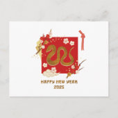 Chinees Nieuwjaar 2025 Jaar van de Slang Feestdagenkaart (Voorkant)