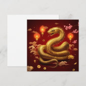 Chinees Nieuwjaar 2025 Jaar van de Slang Feestdagenkaart (Voorkant / Achterkant)